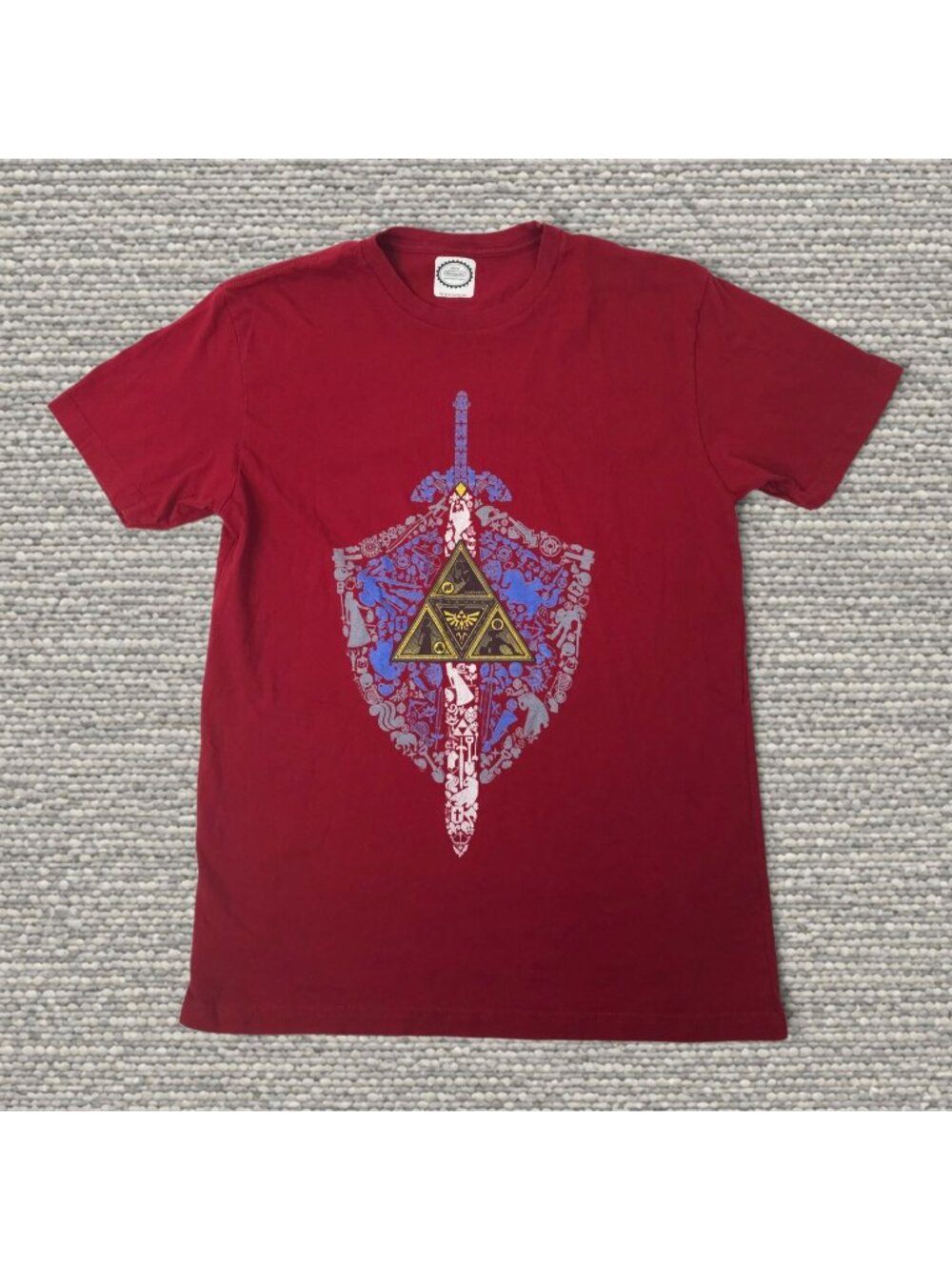 Nintendo Legend of Zelda TShirt Men S Red Master Sword Hylian Shield Graphic Tee
